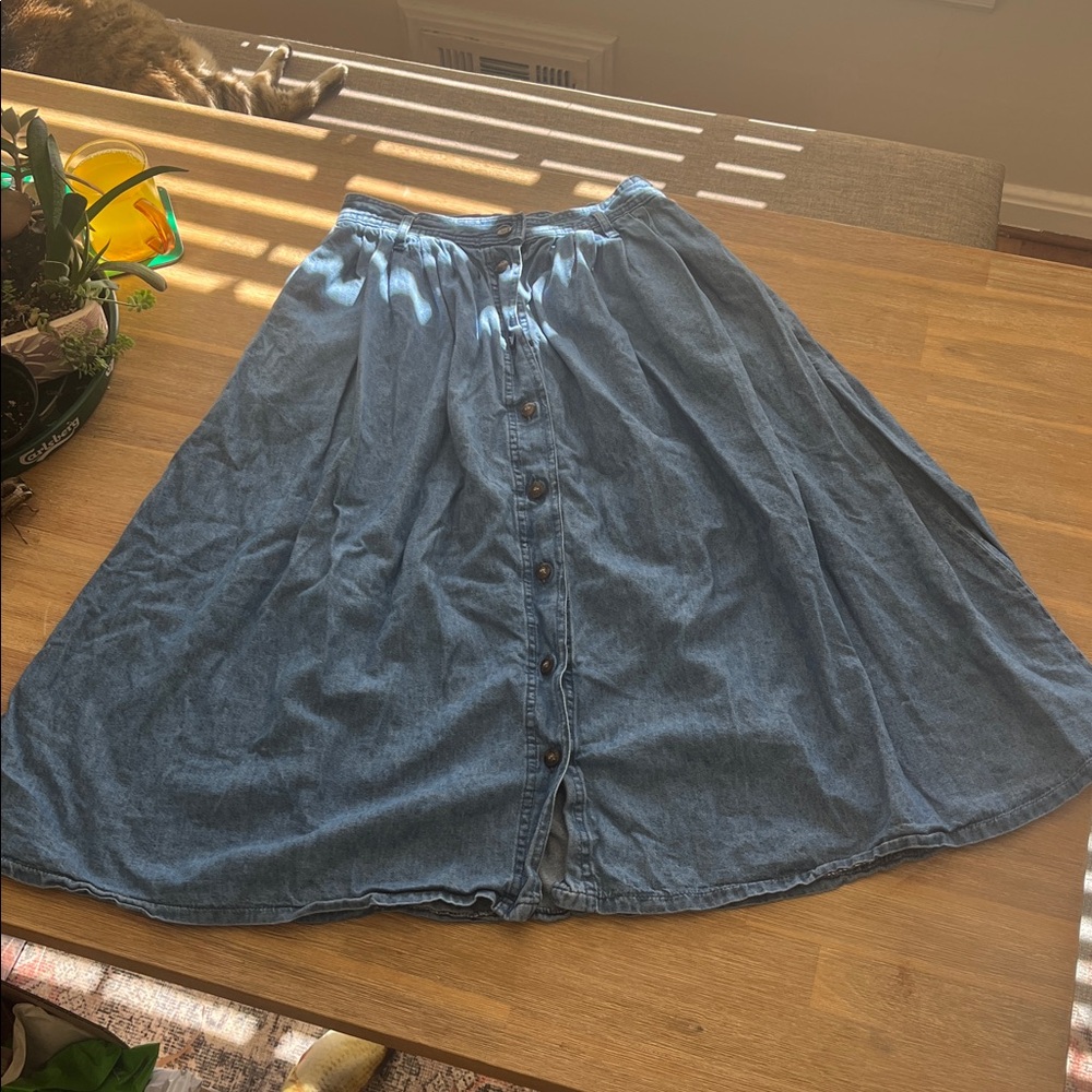 Dockers Petite Denim midi skirt VTG - Picture 2 of 8
